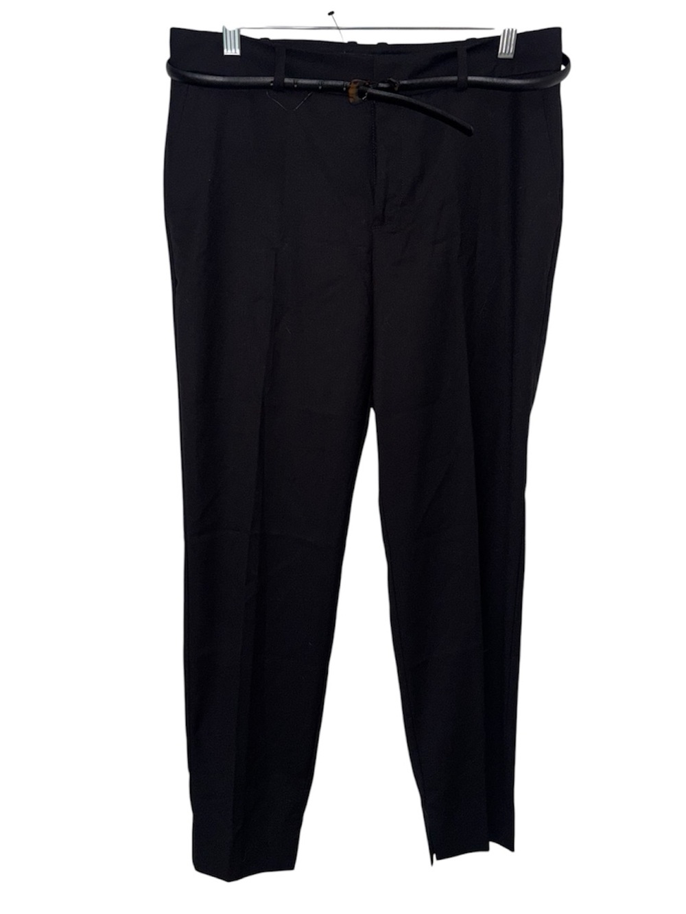 Mango Black Dress Pants with Skinny Belt